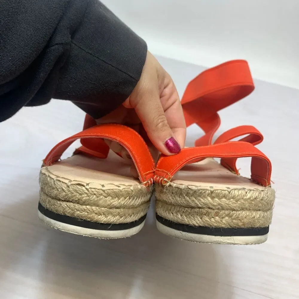 Dolce Vita Women’s Lury Orange Elastic Platform‎ Espadrilles Sandals Size 8.5